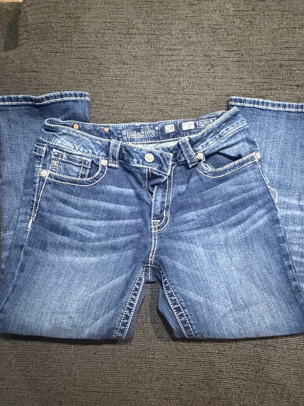 Miss Me Boot Cut Denim Jeans in Medium Blue Wash